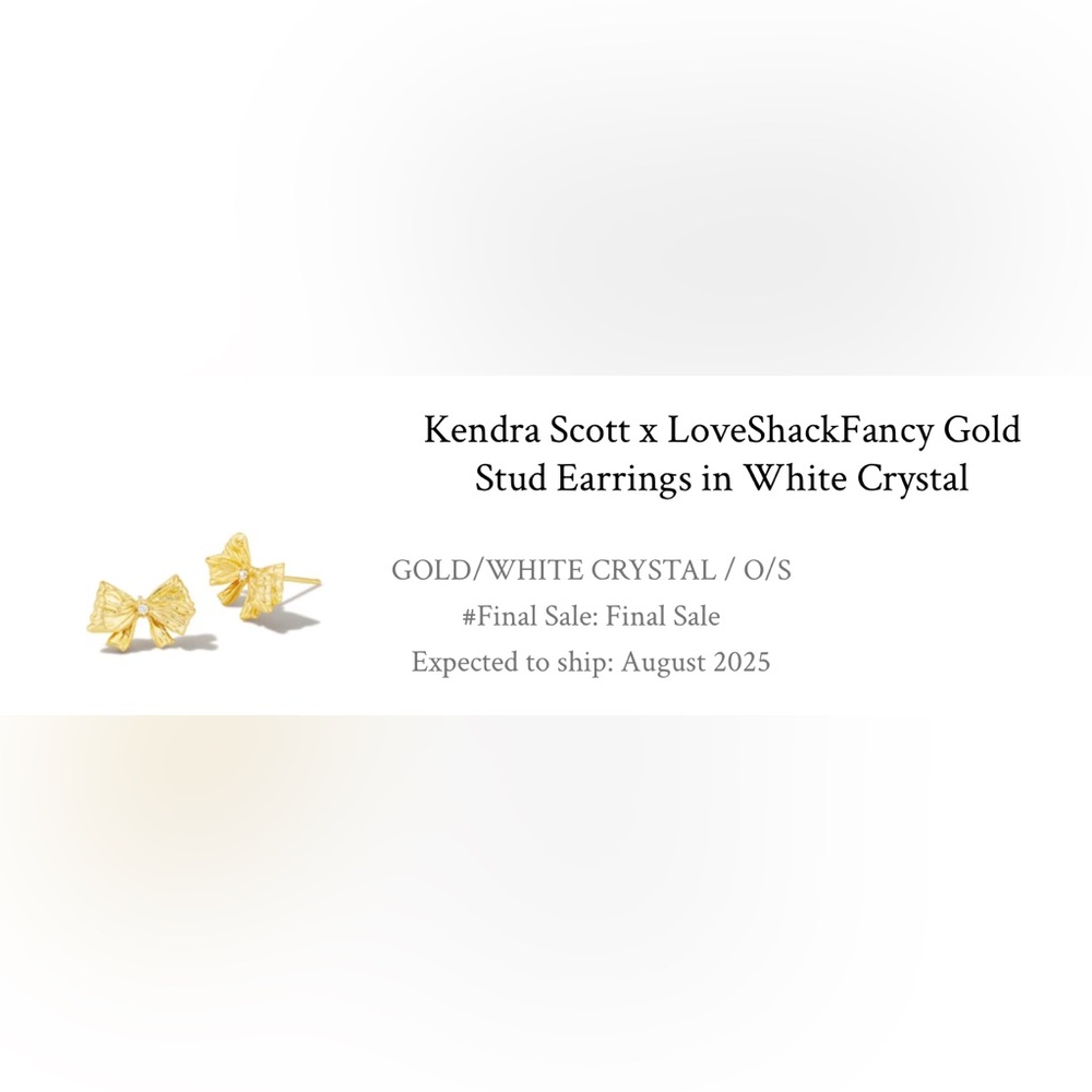 Kendra Scott Gold Stud Earrings in White Crystal